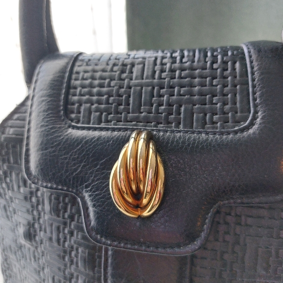 Navy Blue Vintage Leather Bag - Picture 4 of 7